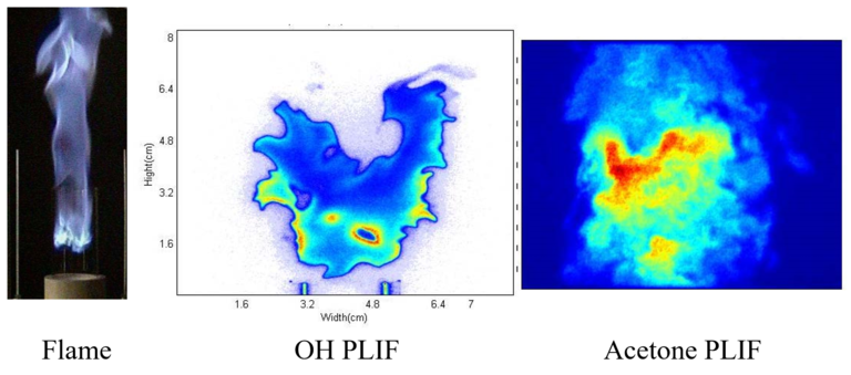 Flame, OH PLIF, Acetone PLIF